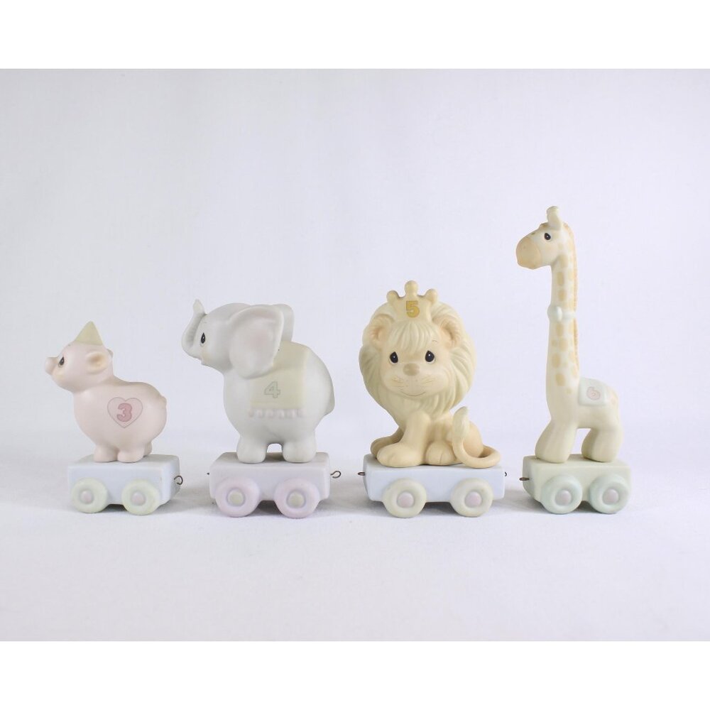 CHOOSE Enesco Precious moments birthday train 3 4 5 6, cute zoo animals nursery
